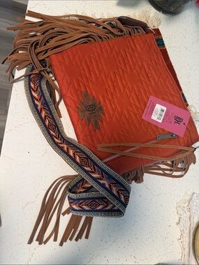 Red Dirt Hat Quilted Crossbody Bag in Burnt Orange